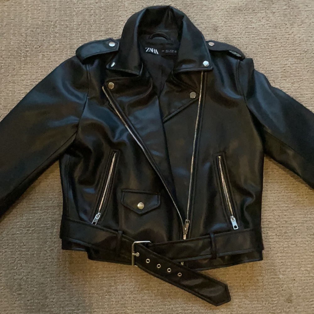 Zara Vegan Leather Biker Jacket